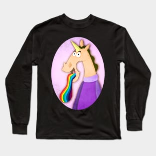 Rainbow Tongue Unicorn Long Sleeve T-Shirt